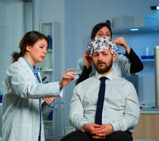 Neurological researchers explaning treatment result pointing on monitor while medical scientist adjusting brainwave scanning headset preparing for brain scan analysing electrical activity SSUCv3H4sIAAAAAAAACpRVyY7cNhC9B/A/DHg2Ee5LviAXn3IMfKBIalqwJDa0ODYG8+8u7ZTcM4NcGq2qx2LxveLjy6c/np5Q4frKo7+eXqYv+K7qeuyHzg1VaiFMPq/xLrYhdnnke8cVyQMxVEPqKlfnwcIN/ta6JkKwHet6Cr/OSdQPbhj72Ge7329pSGFsJzTfSjSV71I/JP/tDr1Bhu4ZCM9LTtEQ76mvjgTTW+ae2iBPEVe75uc5ElIR591O4dBF1/RDNR/kCPtUp7Er0o+8gXv1Y3AnWPwZY5NDKONdea7k2uWMU9unTH8bhyF2v/fUpEmlWMcmtsN0Up6x690Qn0GOE7+b2v8u309bYu1ggBT6O7p6uHnXxT+/gKQe9Fw3XLoZiwn1pep9rGvXxgSabPll7zcK/+Or2Pr4P6otf77u0jzD+kmtl9fsoB0Q4JYxWo+FClY4FrnHglOJhQkeFwURuOQyUEpdCEW5tYEYMU5RpzClTGEhlMaGaIFJwQP1RlJn1Q6WpSgUFQF7WUJlWRjsDPxEFwhX3lovxQ5WQUhNrcHMO44FYQQbqwN2XFMWCuZoONoItFReQLtSUoZFYAV2IlpMghYlpUWpApmZWehA3/6DmWhmcVci3BiqlIn9PYF217G4d5Wv2udsWRpu88Xelvk0tkM30Yz25uqU7q6op9kvoWbc4jfX9wAPWzyfP7CR1GT7tGmYRVqrogADOn1SzhRVwhiqhSZcUoJyf7hVUGduZ2twvNfJhThtuk/ZA5OAokpyIdg+bxe/mAGwpTwAV+tYMNISe2A2E3mU2+zkYS43lkeAk8UsAEX45qRXs3mQ33znUW53oCVH5WZFmRmtOaaz3NWWVoykGeZiUCvE2s3BH1nVAtKMywWzOcfkCE0F5c7y5g8DLBUchkbxj4SDgVJvCacVfZM6baX54HhGGfKetkpI8662MJtUfETQBXQSShnLzOPR09pQwt8VUVPNwZBW8k+vMgCrkL8aV3KRkBbOz+x6UzNuEZXEWsH04YIbtUhzowQTx6ILsYjCQqssTOcOORGLBGOWwo85XDPnFTFIaiXZsflvtCKwGstF5tIbqVDLPafew0mgKAMCCWXy6HYjGLEymsI6g2mk8MQQeAgs+BGOtgSTLu2+4ko7guvOhNVs9vGV72oadATWL7kxDsuSCnD/SLCDO4pLy+BVskX0toRVr78AAAD//wMATQqavbUJAAA=